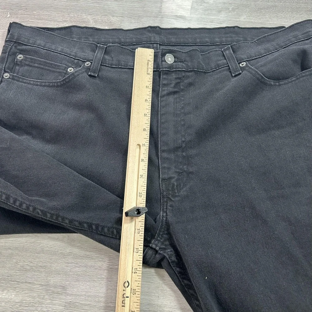 Levis 511 Jeans Mens 42x30 Black Slim Straight Stretch Denim Dark Wash Pants‎
